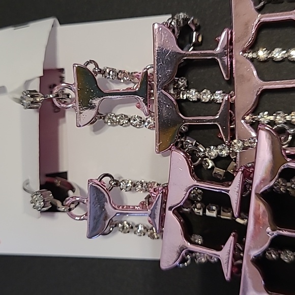 Show stopper party season Betsy, Johnson Cascading Rose gold champagne Glasses - Picture 3 of 6